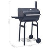 Charcoal BBQ Grill Smoker with Bottom Shelf Black Backyard Cookers