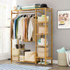 Heavy Duty Clothes Rail Garment Wardrobe Stand Hanging Rack Corner Hallway Shelf