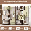 Free-standing Storage Shelf Unit 6-Cube Large Bookcase-Cafe