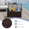 Outdoor Bench Storage Bench with Cushion & Side Handles-Grey