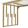 Dining Table 140x80x75cm Metal Legs Rectangular Kitchen Table in Marble Pattern
