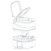 Large 24L Portable Toilet Flushing Chemical Potty Camping Caravan Easy Clear UK