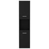 Bathroom Cabinet Black Engineered Wood Cupboard Wall