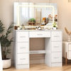 Large Dressing Table with 7 Drawers LED Dimmer Mirrow Makeup Desk Vanity Morden