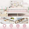 Double Size Bed Frame w/2 Storage Drawers & Bookcase Headboard