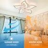 RGB LED Ceiling Fan Lights with Remote Control Dimmable Reversible 6 Speeds Fan