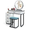 Dressing Table Vanity Set w/LED Light & 3-Drawer Chest Storage Shelves White
