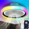 RGB LED Ceiling Fan With Lights Smart Remote Control APP Control Timing Dimmable