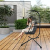 Hanging Egg Chair with Stand Garden Hammock Chair Rattan and Steel Patio