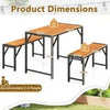 3-Pieces Patio Dining Set for 4 People-Natural