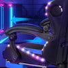 Blue Reclining Gaming Chair with Footrest & Bluetooth Speakers & RGB LED Yludier
