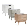 2 Drawer Bedside Scandi Legs Home Bedroom Furniture Nightstand Lamp Side Table