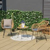 Patio conversation set 3 Pieces Patio Bistro Set with Soft Seat Cushions-Grey