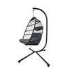 Hanging Egg Chair with Stand Garden Hammock Chair Rattan and Steel Patio