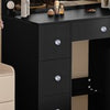 Black Makeup Vanity Table With 11 LED Light Mirror + 7 Drawers Dressing Desk Set