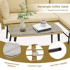 3-Piece L-Shaped Patio Sofa w/Cushions & Tempered Glass Table-Beige