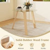 Round Glass Dining Table w/Tempered Glass Tabletop-Natural