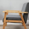 2 Seater Wooden Sofa Armchair with Sturdy Wood Frame Linen Fabric Small Couch