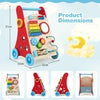 Baby Push and Pull Learning Activity Walker with Handle-Multicolor
