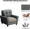 Modern Tufted Accent Chair Grey Lounge Sofa with Removable Cushions