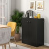 Freestanding Buffet Cabinet Storage Organizer with Anti-toppling Device-Black