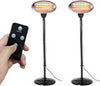 Outdoor Patio Heaters Garden Freestanding Electric Heater Set of 2 HeatLab