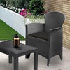Garden Furniture Table and Chairs 3 Piece Grey Bistro Set Patio Outdoor Seating