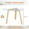Round Glass Dining Table w/Tempered Glass Tabletop-Natural