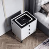 LED Bedside Table Wireless USB Charging High Gloss Smart Nightstand Organizer