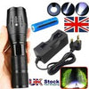 2 High Power Adjustable Focus LED Flashlight 5 Modes Lamp Battery Charger