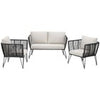 Garden Chairs Sofa Lounge Set Outdoor Furniture Rattan Couch Thick Cushions