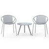 3 Pieces Bistro Set All Weather PP Patio Conversation Set-Gray