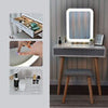 Dressing Table Set w/ LED Lighted Mirror Large Drawers & Stool Makeup Desk White
