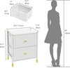 Chest of Drawers 2 Fabric Drawer Bedroom Bedside Storage Cabinet Organizer Unit