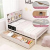 Double Size Bed Frame w/2 Storage Drawers & Bookcase Headboard
