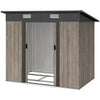 Outdoor Garden Storage Shed for Patio Bike Grey Wood Grain Sloped Roof