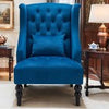 Velvet Wingback Armchair High Back Tufted Chair for Bedroom Living Room