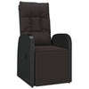 Reclining Garden Chair with Cushions Recliner Black Poly Rattan vidaXL