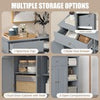 Freestanding Kitchen Cupboard Storage Organizer w/Large Drawer-White