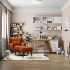 Velvet Armchair with Footstool Wing Back Chair Lounge Sofa Accent Seat