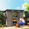 Outdoor Garden Storage Shed for Patio Bike Grey Wood Grain Sloped Roof