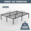 High Metal Bed Frame 4ft 6 Double Bed Heavy Duty With Underbed Storage 135x190cm