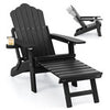 Patio Adirondack Chair All-Weather Lounge Chair w/Retractable Footrest