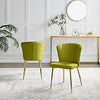 **Seconds** 2x Danica Green Velvet Dining Chair Gold Legs Contemporary Glam 192