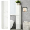 Gloss White Tall Bathroom Cabinet High Slim Narrow Cupboard Storage Unit