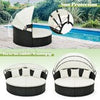 Wicker Daybed Patio Round Daybed Separated Seating Sectional Sofa