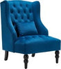 Velvet Wingback Armchair High Back Tufted Chair for Bedroom Living Room