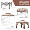 Pop Up Gazebo With Mesh Sides Garden Marquee Camping Tent Canopy 3.3x3.3M Khaki