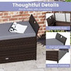 Outdoor Bench Storage Bench with Cushion & Side Handles-Grey