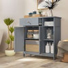 Freestanding Kitchen Cupboard Storage Organizer w/Large Drawer-White
